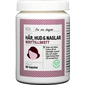 Multivitamin Hår Hud &amp; Naglar Kosttillskott 60st ICA Hjärtat.