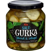 Saltgurka skivad 530g ICA.