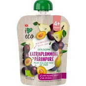 Katrinplommon &amp; päronpuré Ekologisk 4m 90g ICA.