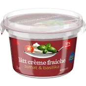 Crème fraiche Lätt Tomat &amp; Basilika 11% 2dl ICA.