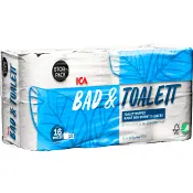 Bad &amp; Toalettpapper 16-p Miljömärkt ICA.