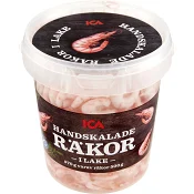 Räkor handskalade i lake 500g ICA.