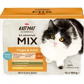 Kattmat Fågel &amp; Kött i gelé 12-p ICA.