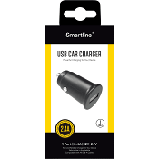 Billaddare 1xUSB 2.4a svart Smartline.