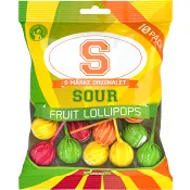 Sour Fruit Lollipops 130g S-Märke.
