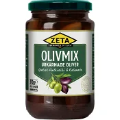 Olivmix Kalamata &amp; halkidiki Urkärnade 370g Zeta.