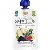 Barnmat Smoothie blåa bär &amp; vanilj Klämmis 6m 100g KRAV Alex &amp; Phil.