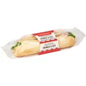 Baguette Ost &amp; Skinka 250g Nyhléns Hugosons.