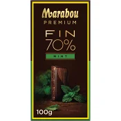 Chokladkaka Premium 70% Cocoa Mint 100g Marabou.