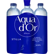 Naturligt mineralvatten Stilla 6-p 125cl Aqua d'or.