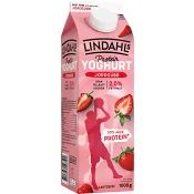 Proteinyoghurt Jordgubb Laktosfri 2% 1000g Lindahls.