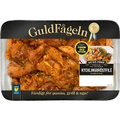 Kycklingbröstfilé strimlad marinerad 600g Guldfågeln.