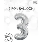 Folieb silv 3 100cm Happy Party.
