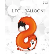 Folieb djur 8 40cm Happy Party.