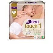 Blöjor Touch Storlek 1 2-5kg Miljömärkt 22-p Libero.