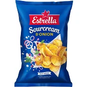 Chips Sourcream &amp; Onion liten påse 40g Estrella.