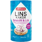 Linskakor Gräddfil &amp; Lök Glutenfri 125g Friggs.