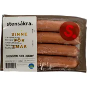 Grillkorv Skinnfri 65% Kötthalt 640g Stensåkra.