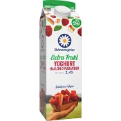 Fruktyoghurt Hallon &amp; Rabarber 2,4% 1000g Skånemejerier.