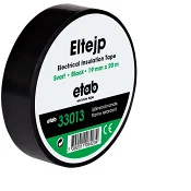 Eltejp svart 19mm x 20m.