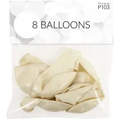 Ballonger pärlvit 8p Happy Party.