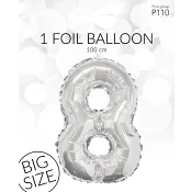 Folieb silv 8 100cm Happy Party.