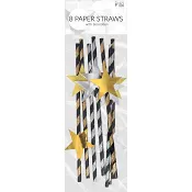 Papperssugrör med stjärnor 8p Pictura.