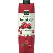 Tranbärsdryck med Äpple Drickfärdig 1l Kiviks.