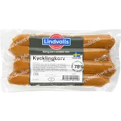 Kycklingkorv 78% Kötthalt 480g Lindvalls Chark.