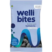 Saltlakrits Extrasalt Sockerfri vegansk 70g Wellibites.