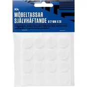 Möbeltassar självhäftande Vita 17mm ICA 20p.