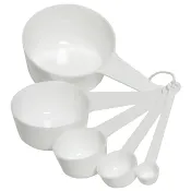 Måttsats 5 delar Plast Vit ICA.