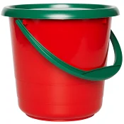 Hink med lock Röd/grön 5l Nordiska Plast AB.