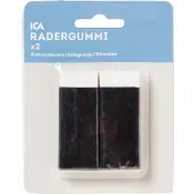 Radergummi Vit/svart 2-p ICA Home.
