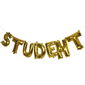 Folieballonger Student Guld 38cm.