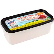 Gräddglass utan tillsatt socker Jordgubb 0,7l Engelholms Glass.