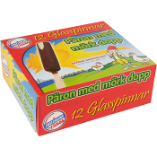 Glasspinne Päron med mörk dopp 40g 12-p Engelholms Glass.