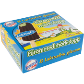 Glasspinne Päron med mörk dopp Laktosfri 55g 8-p Engelholms Glass.