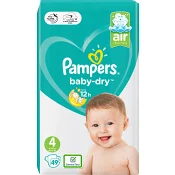 Blöjor Baby-Dry air Strl 4 9-14kg 49-p Pampers.