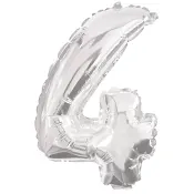 Folieballong Nr 4 Silver.