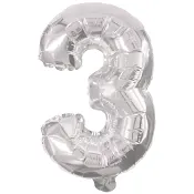 Folieballong Nr 3 Silver.