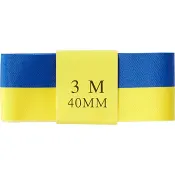 Blågula sidenband 3mx40mm 1-p.