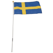 Tygflagga med pinne.