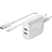 Väggladdare 24W inkl micro-USB 1-p Belkin.