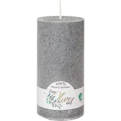 Blockljus Olivolja grå 6x12cm ICA.