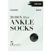 Ankelsocka 5p 20Den Svart Onesize mywear.