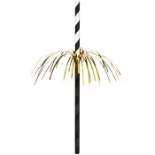 Sugrör Fyrverkeri Svart/guld 10-p.