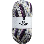 Garn Big Verona Popy Purple Tweed 200g Järbo.
