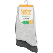 Strumpa Grå Mix 31-33 2-p Softer Days.