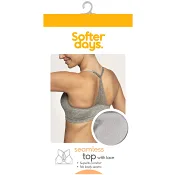 Topp seamless spets S/M 1p ljusgrå Softer Days.